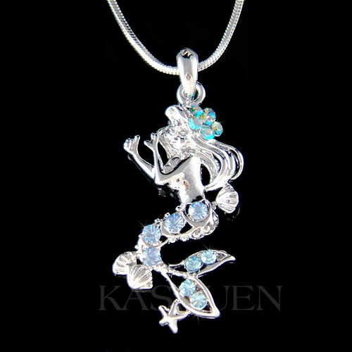 Collana blu sirena realizzata - collana,
