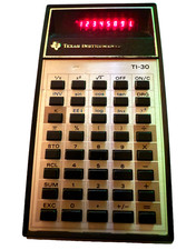 CALCOLATRICE SCIENTIFICA TEXAS INSTR. TI-30 vintage +custodia pelle +istruzioni*