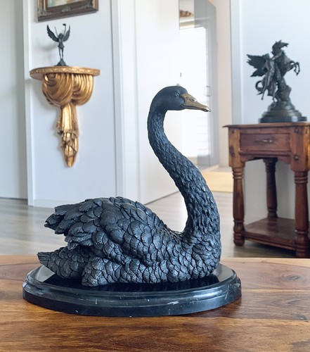 Statua bronzo cigno - statua,