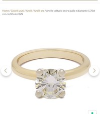 Brillante Solitario 1,70 Carati Vs Con Certificato Montato In Oro Rosa e Bianco