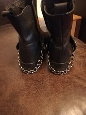 LIUJO Stivali Stivaletti biker NERI con catena Dietro Num. 39EU, 8US, 6UK Black