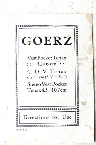 Goerz vest pocket - goerz, +