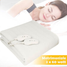 Coperta Elettrica Termica Letto Matrimoniale Coprimaterasso Scaldaletto 2 x 60W