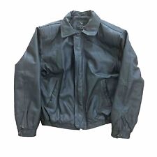 Giacca cappotto uomo medio vintage nero vera pelle bomber aviatore volo motociclista