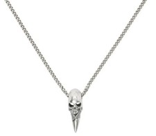 Emanuele Bicocchi Silver Skull Horn Necklace Exclusive Jewelry