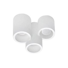 Lampadario da soffitto 3 cilindri in gesso verniciabile supporto faretto gu10