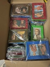 lotto 100 quadretti portafoto vintage in radica ottimi   foto attori anni 50/60