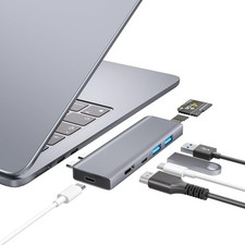 ZanBix USB C Hub, 7-in-2 USB Adattatore per MacBook Pro Air Thunderbolt 4 (I0I)