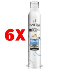 6 X Pantene Mousse Balsamo 140 Ml. Micellare Purifica e Nutre