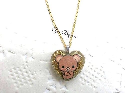 Collana resina ciondolo cuore