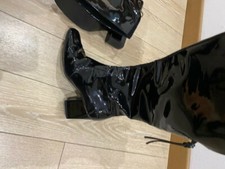 stivale donna tacco basso vernice