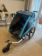 THULE COASTER XT RIMORCHIO PER BICI 2 POSTI BLU CARRELLINO