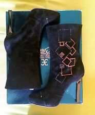 Stivaletti con tacco, stivali, donna, ankle-boots, nero, pelle, N.41