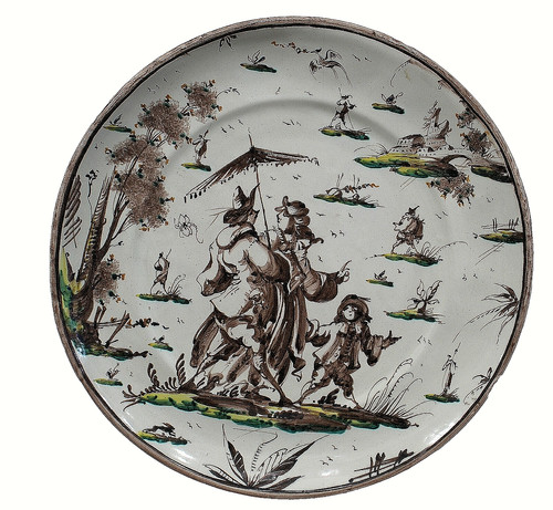 Raro piatto grande - piatto, maiolica