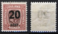 Islanda 1921, sovrastampa