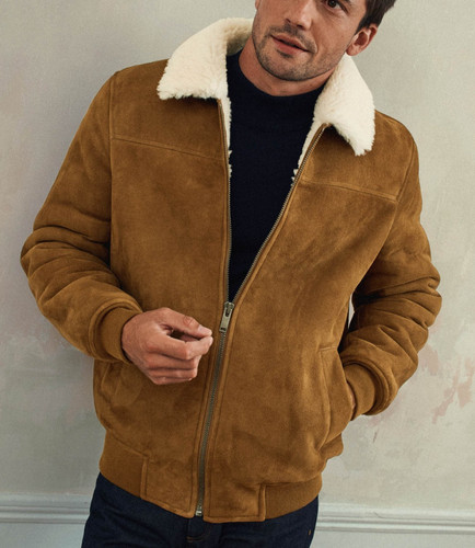 Giacca pelle marrone uomo - pelle,