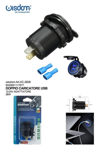 Doppio caricatore usb 24v - x,