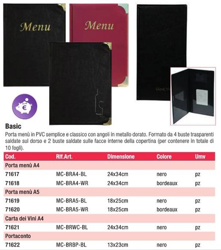 Porta menu basic securit vari - menu',