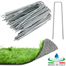 PICCHETTI ANCORAGGIO PRATO SINTETICO ERBA FINTA PICCHETTO AD U ACCIAIO ZINCATO