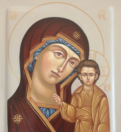 Icona dipinta mano - a, madre
