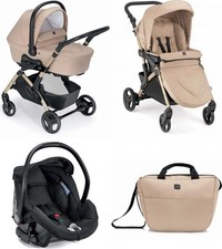 Fluido Easy Passeggino Trio 0-22 Kg + Carrozzina + Seggiolino Auto Beige/Oro Cam