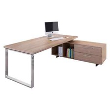 Scrivania Ufficio Direzionale Manageriale studio con mobile ad L e 2 cassetti