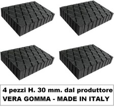 set 4 PEZZI TAMPONI H 30 mm. gomma per PONTI SOLLEVATORI supporti in vera gomma