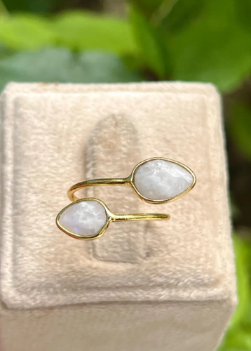 Anello ottone con pietra - ottone,