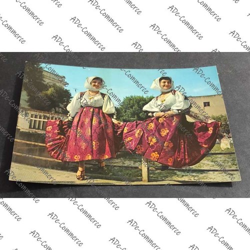 Cartolina costumi sardi - costumi,