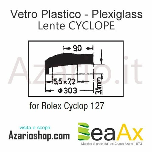 Vetro cyclope 127 plexi rolex - vetro,