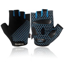 Guanti Ciclismo Uomo Guanti Bici Montagna Strada Gel Pad Mezze Dita Guanti Bici