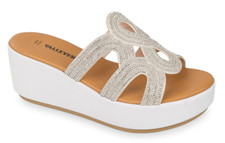 VALLEVERDE 24404 CIABATTE SCARPE DA INFILARE DONNA ZEPPA PLATEAU SILVER