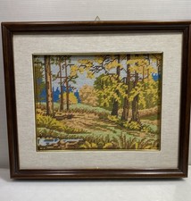 Quadro paesaggio ricamato