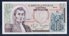 COLOMBIA   10 Pesos Oro 1980