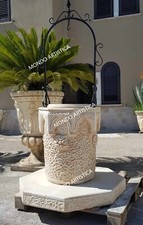 POZZO ARREDAMENTO DA GIARDINO PER ESTERNO CON ARCO IN FERRO  IN CEMENTO H 190 CM