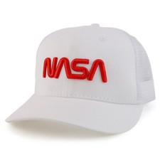 Cappellino in rete camionista ricamato 3D Puff con licenza ufficiale NASA - SPEDIZIONE GRATUITA