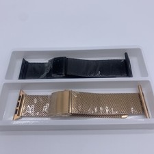 2 Pack 42mm Stainless Steel Watch Bands Black & Rose Gold For Apple Watch