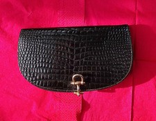 BORSA POCHETTE NERA CON CATENELLA   - NUOVA - VINTAGE
