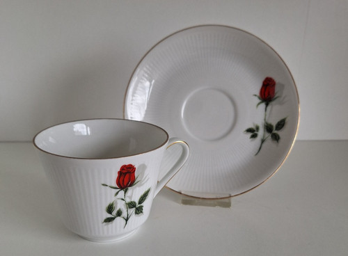 Tazza piattino bavaria rosa - tazza, +