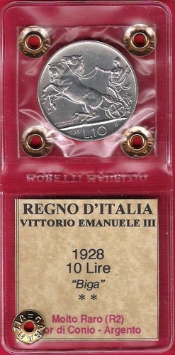 Lire 1928 biga - 2, rosette