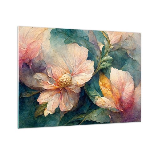 Quadro vetro 100x70cm fiori - quadro, su