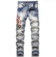 Jeans uomo blu denim gamba