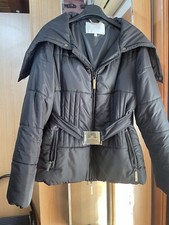 ELISABETTA FRANCHI GIUBBOTTO IMBOTTITO NERO TRAPUNTATO TG 44 LOGO