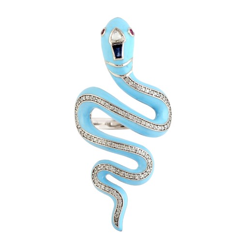 Anello serpente oro bianco - anello, in