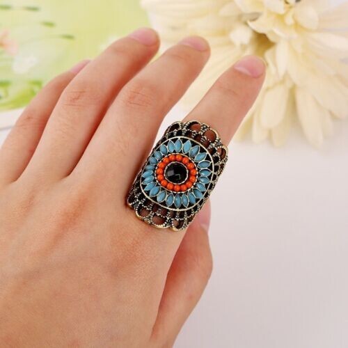 Anello dorato vintage pietre - dorato,