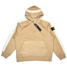 Felpa con cappuccio uomo Supreme Stone Island marrone righe laterali logo L DS SS22 AUTENTICA nuova con etichette