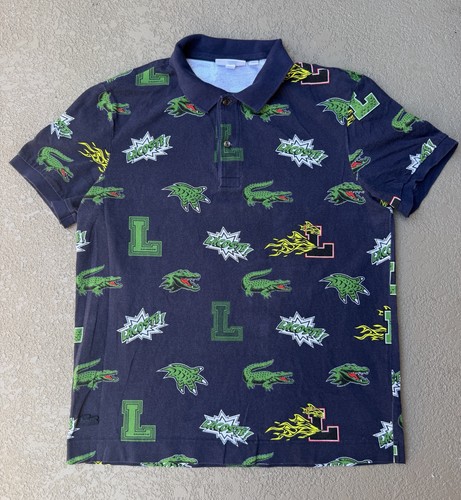 Polo lacoste stampa all over - stampa,