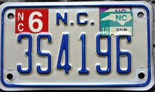 TARGA Originale USA moto NORTH CAROLINA americana chopper BIKER raduno harley 