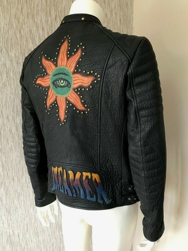 Giacca biker pelle stampa - biker,