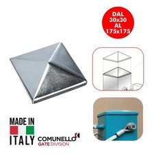 COPRIPILASTRO IN FERRO ZINCATO CAPPELLO TAPPO CHIUSURA TUBOLARI PILASTRI MORALI